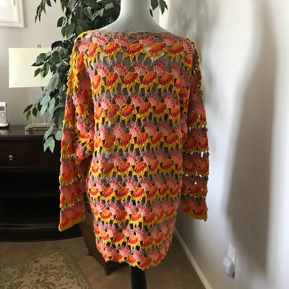 🆕Free People Multi Color Crochet Sweater - Picture 7 of 7